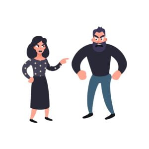 Vector image angry couple.